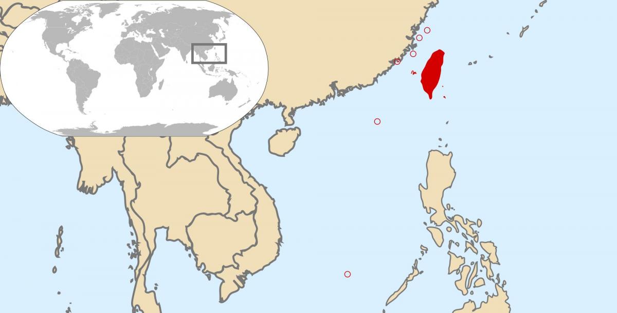dünya haritası Tayvan gösteriliyor 
