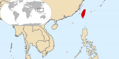 Dünya haritası Tayvan gösteriliyor 