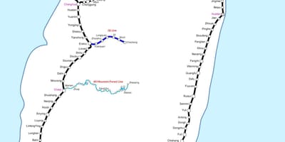Tayvan yüksek hızlı Tren haritası