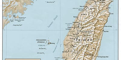 Tayvan haritası topografik