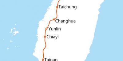 Tayvan yüksek hızlı Tren güzergah haritası